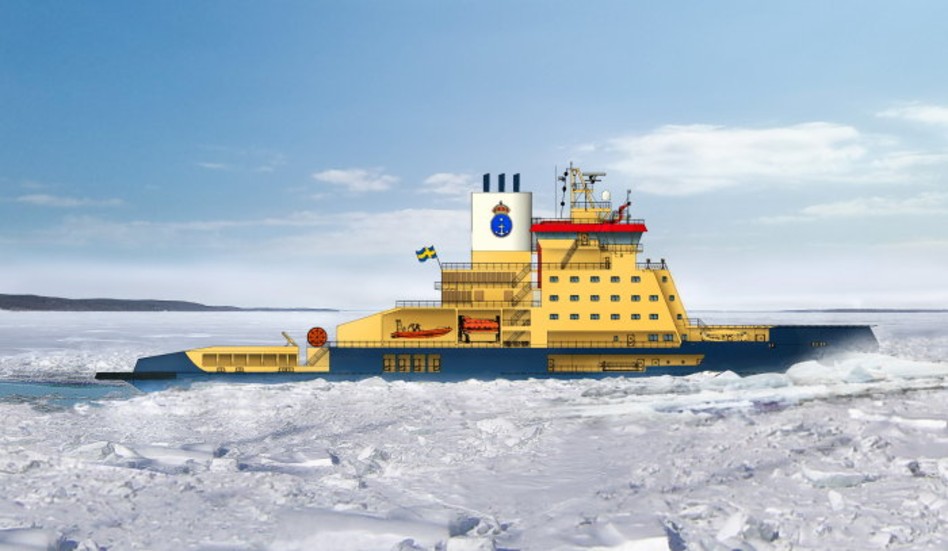 Den nya isbrytaren väntas vara i drift tidigast 2027. Illustration.