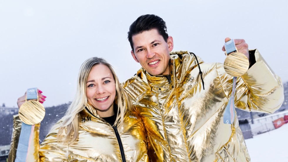 Dubbel succé. Frida Hansdotter och André Myhrer ordnade två svenska OS-guld i slalom i Pyeongchang 2018. Arkivbild.