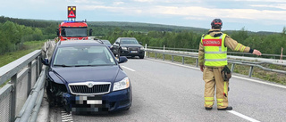 Trafikolycka på E4 norr om Skellefteå – var begränsad framkomlighet: ”Chockad men är oskadd”