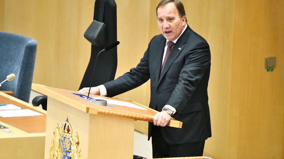 Statsminister Stefan Löfvens (S) sista partiledardebatt i Riksdagen. 