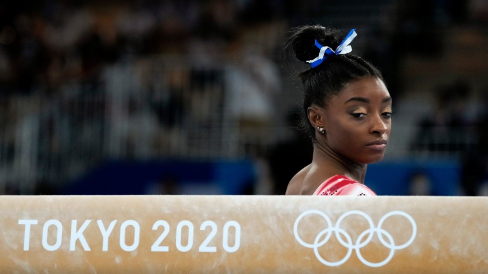 Gymnastikstjärnan Simone Biles avbröt lagtävlingen i Tokyo-OS av hänsyn till sin mentala hälsa. Arkivbild.