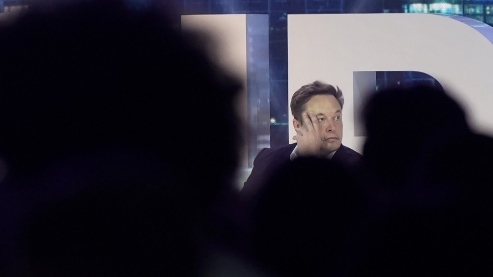 Twitters vd Elon Musk på scen under en konferens i Florida den 18 april.