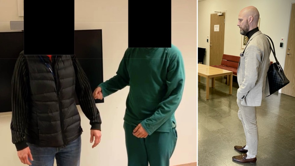 The 17-year-old charged with murder indicated on the police stand-in (to the left) where on the body the victim was stabbed. However the initial information – a stab to the abdomen – turned out not to be correct as the victim did not have any abdominal injuries. The boy’s lawyer Fredrik Elveros participated in the hours long questioning on Tuesday, the second day of the murder trial. 