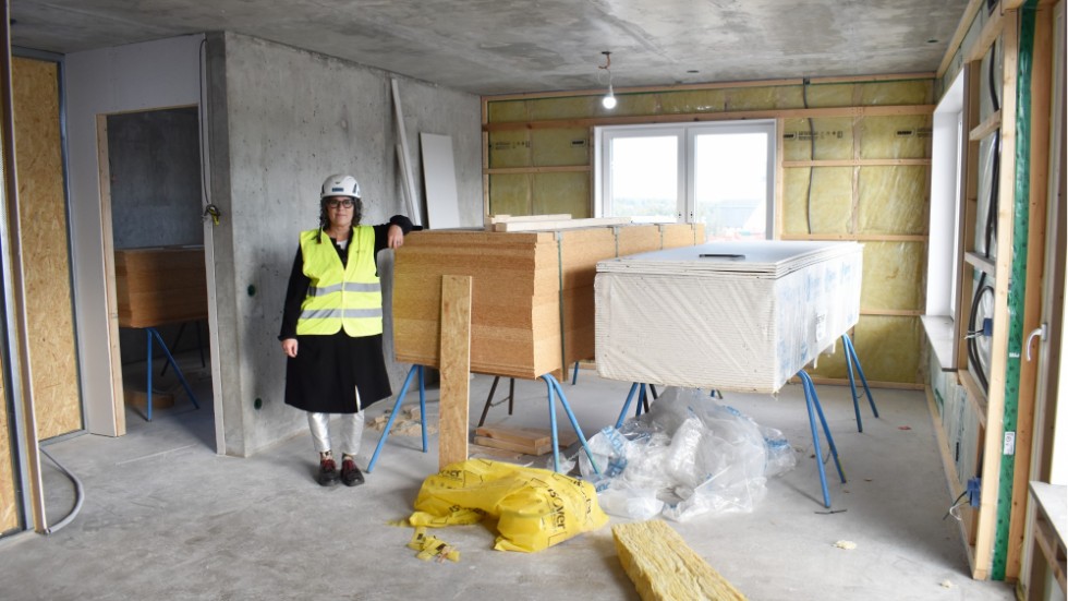 A look inside one of the apartments, which is now ready for rent. Maria Fjellström is business manager at Diös in Skellefteå.