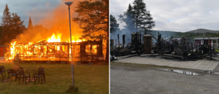 Byggnad totalförstörd efter brand • Område strömlöst