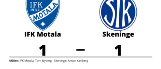 Oavgjort för IFK Motala hemma mot Skeninge
