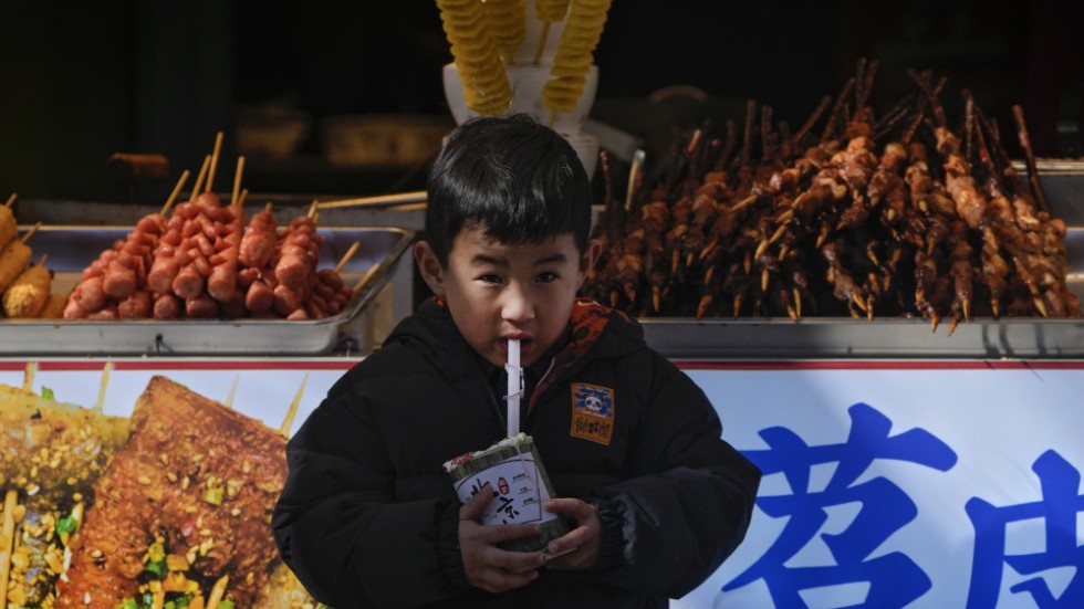 Livsmedelsinflationen i Kina har till skillnad från andra länder sjunkit.