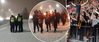 Luleåfans marscherade genom stan – efter två års ofrivillig paus • Bevakades av polisen