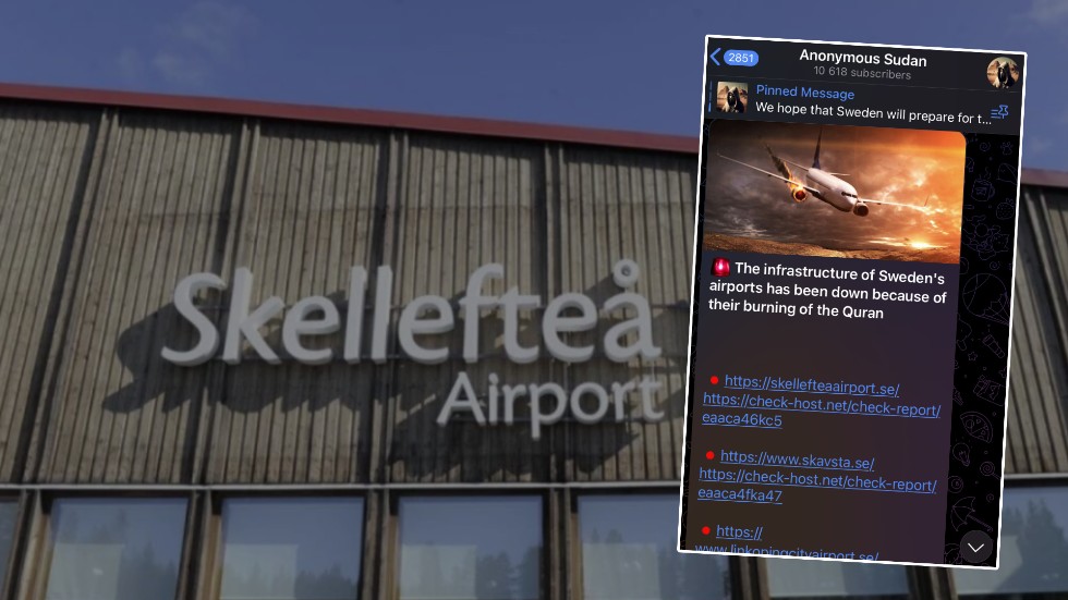 A Sudanese hacker group has claimed responsibility for the attack on Skellefteå Airport's website.
