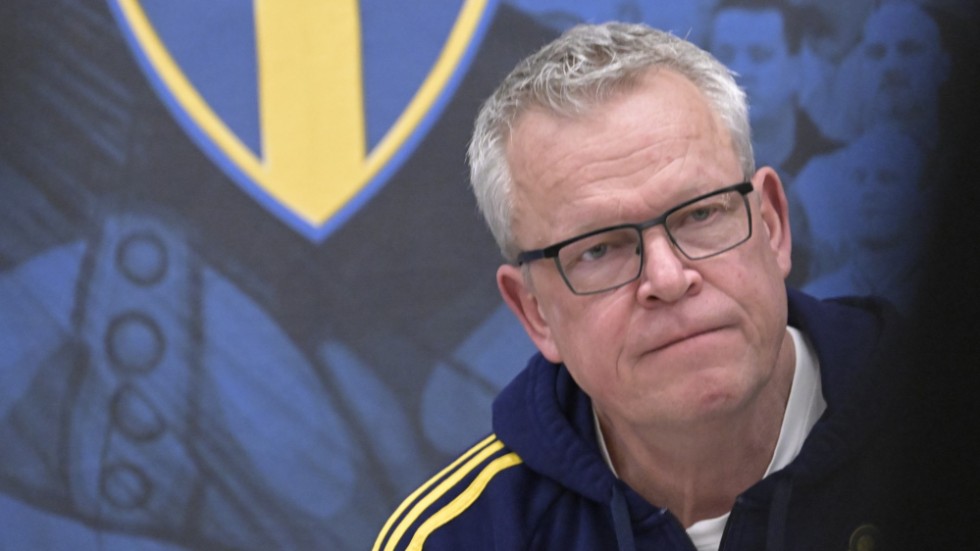 Förbundskapten Janne Andersson under en pressträff på tisdagen.