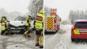 Snöovädret skapade trafikkaos – två fördes till sjukhus