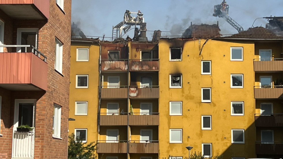 Skadorna är omfattande efter explosionen i bostadshuset i Norrköping.