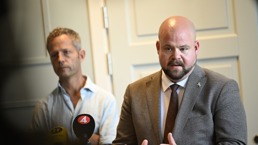 Landsbygdsminister Peter Kullgren (KD). Bild från gårdagens pressträff.