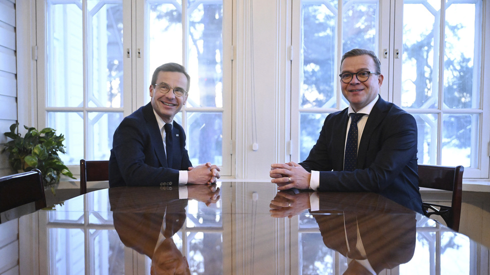 Statsminister Ulf Kristersson (M) och Finlands statsminister Petteri Orpo.