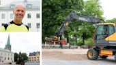 800 ton – här förvandlas Borggården till en gigantisk sandlåda