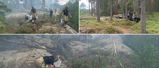 Skogsbrand utanför Finspång – flygplan upptäckte rök