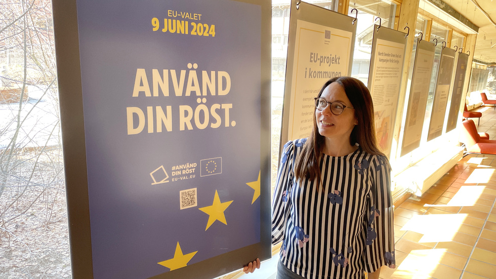 Cecilia Frank, Europa Direkt Västerbotten, ser fram emot EU-valet. ”Nu försöker vi göra riktade insatser mot unga. .”