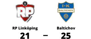 Tuff match slutade med förlust för RP Linköping mot Baltichov