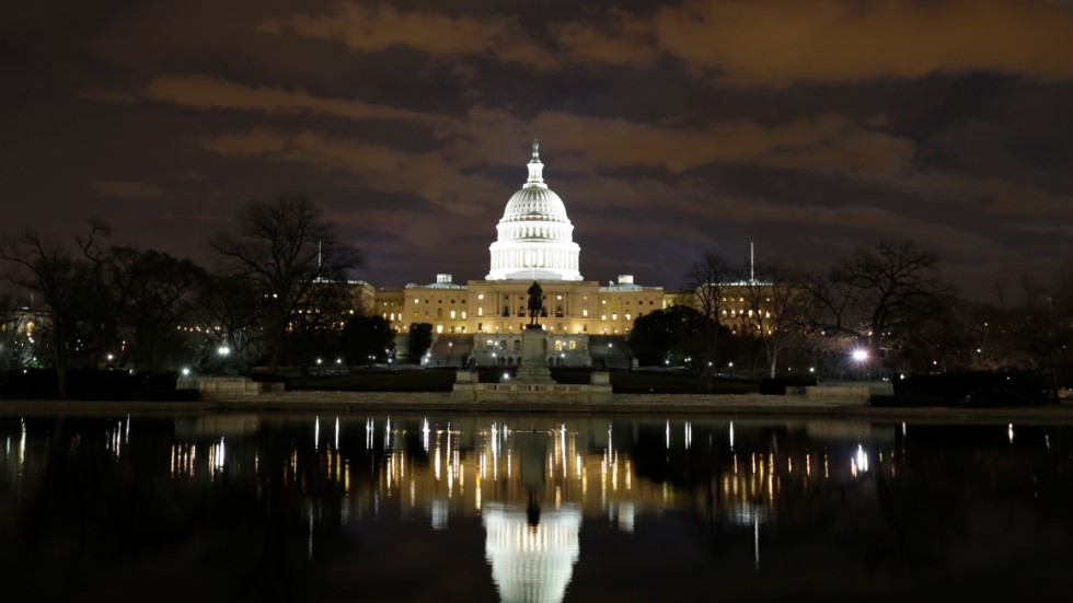 Kongressbyggnaden Kapitolium i USA:s huvudstad Washington DC. Arkivbild.