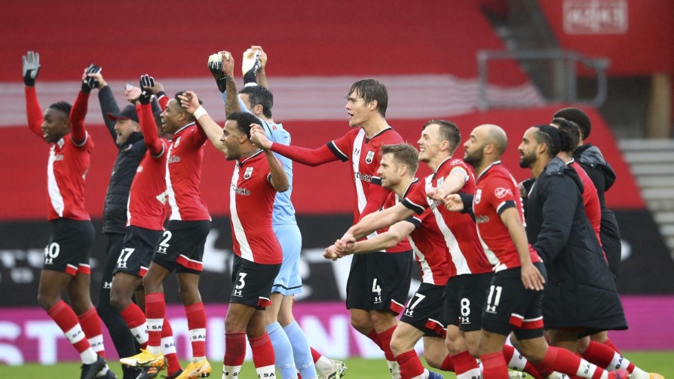 Southamptons spelare firar efter 3–0 mot Sheffield United.