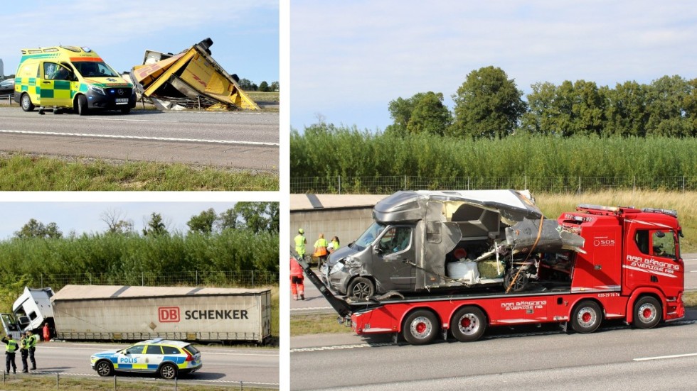 Inom loppet av knappt två och en halv timme på måndagen inträffade två allvarliga trafikolyckor på E4 i höjd med Linköping. I bägge fallen var lastbilar inblandade.