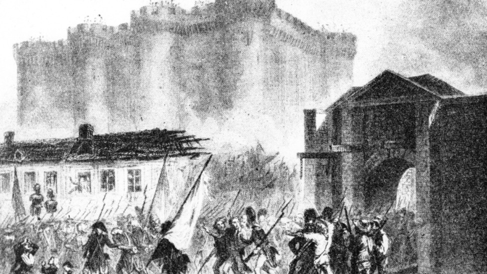Under Franska revolutionen etablerades myten om sällskapet Illuminatis hemliga makt. Bilden föreställer stormningen av bastiljen i Paris vilket brukar ses som startskottet till den franska revolutionen.
