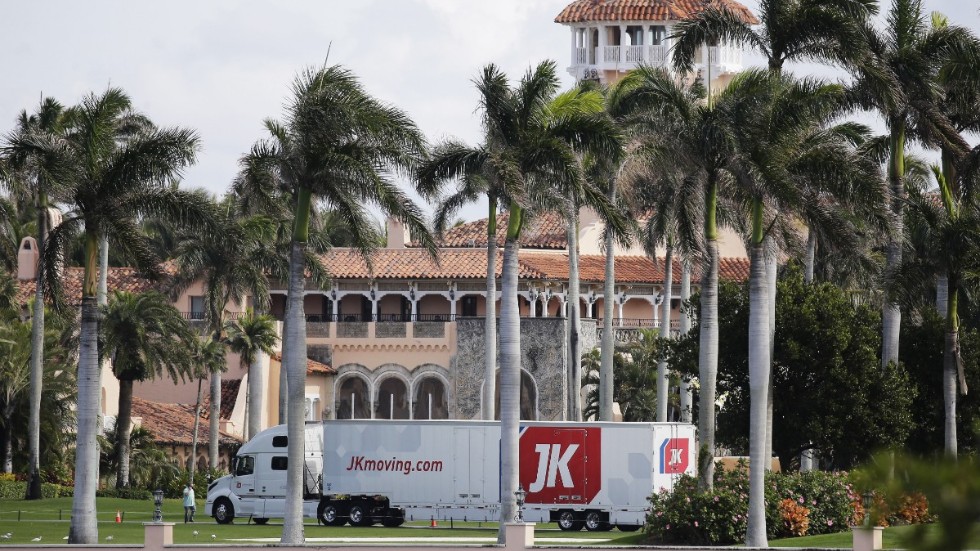 Expresidentparet Melania och Donald Trumps bostad, anläggningen Mar-a-Lago i Palm Beach i Florida.