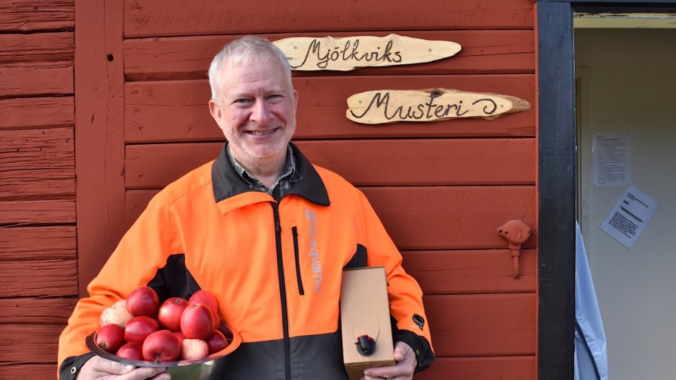 Efter förra årets skrala äppelskörd står Fredrik Lennman nu redo att sätta press på årets äpplen. "Det viktigaste är att ta tillvara på allting", säger han. 
