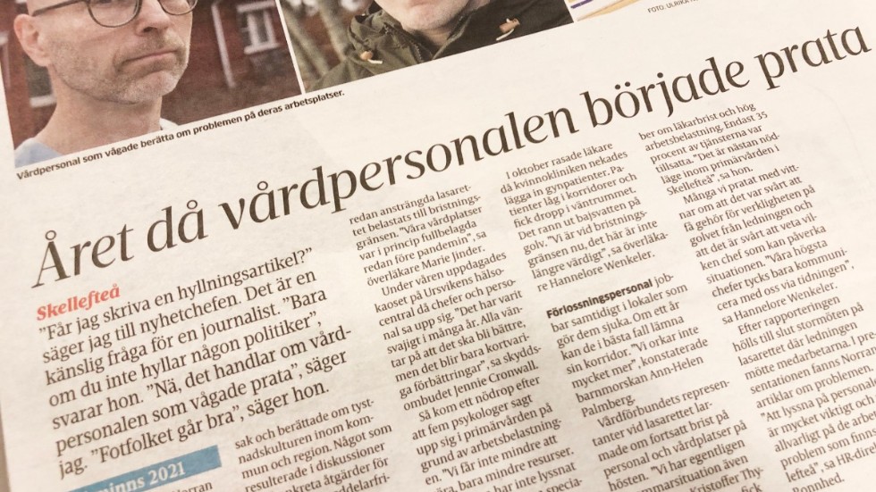 Skribenten har reagerat på inledningen av en krönika där en av Norrans reportrar minns tillbaka på 2021.