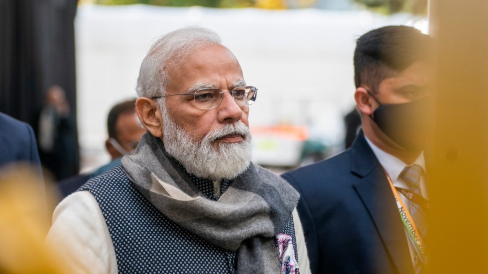 Indiens premiärminister Narendra Modi. Bild från FN:s klimatmöte i Glasgow.