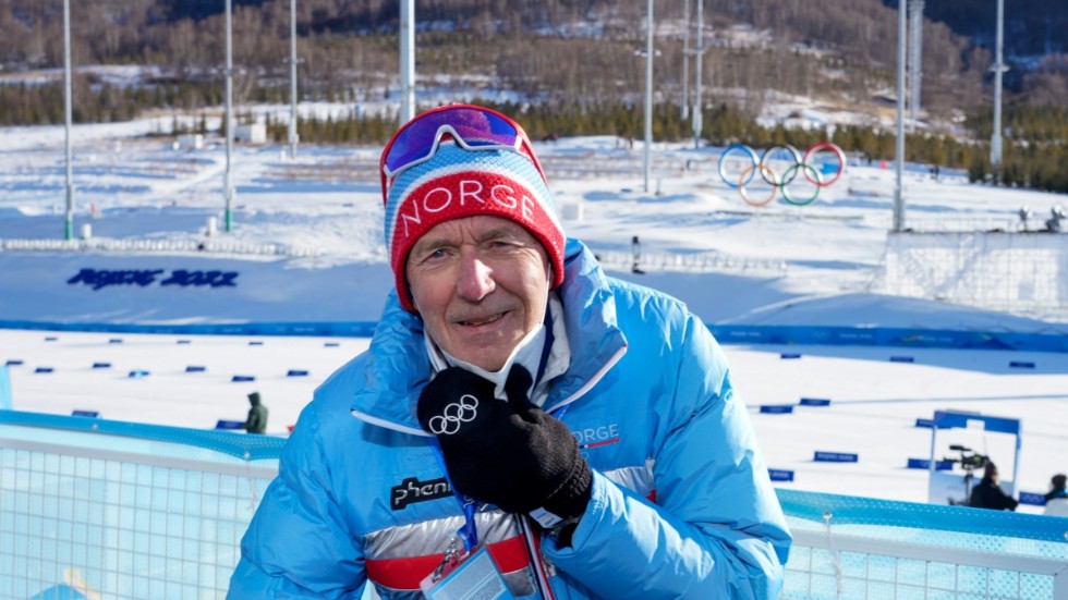 Ole Morten Iversen, lättad norsk landslagstränare, vid OS-spåren.