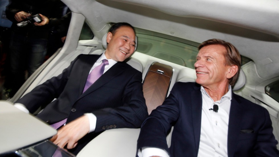 Eric Li – även känd som Li Shufu, ordförande i Geely Holdings, och Håkan Samuelsson, vd för Volvo Cars. Arkivbild.