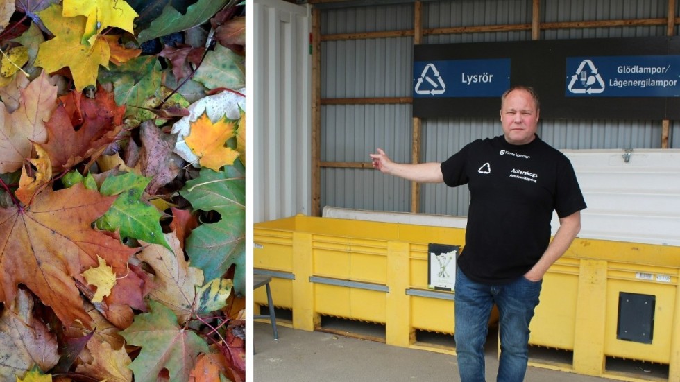 Ny säsong innebär ändrade öppettider på avfallsstationen. På bilden syns Tommy Johansson, driftledare vid Adlerskogs avfallsanläggning.