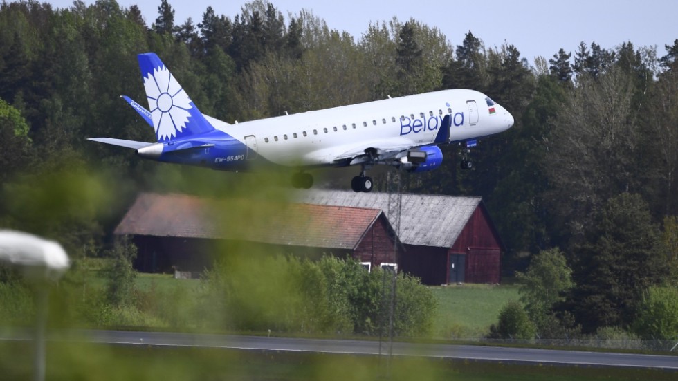 Flygbolaget Belavias får inte återuppta trafiken mellan Sverige och Belarus. Arkivbild.