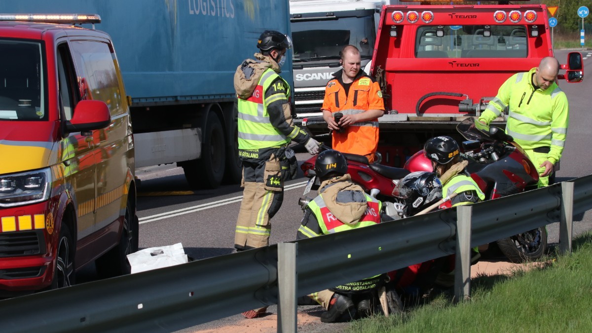 Motorcykelolycka På Ingelsta Föraren Till Sjukhus 