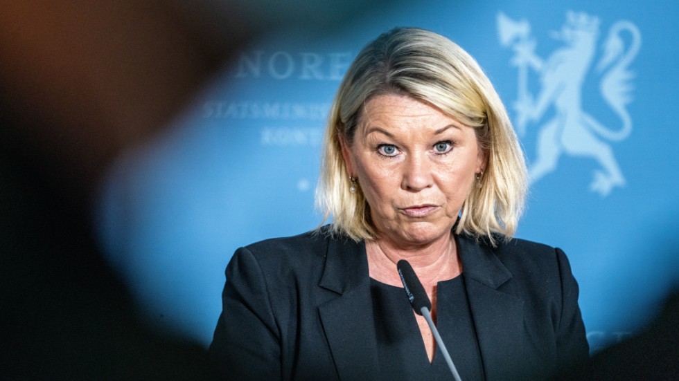 Norges justitieminister Monica Mæland (H) bemöter ESA:s kritik mot den norska regeringens gränspolitik under coronapandemin. Arkivbild.