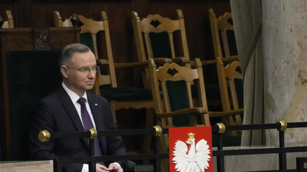 Polens president Andrzej Duda från partiet Lag och rättvisa.