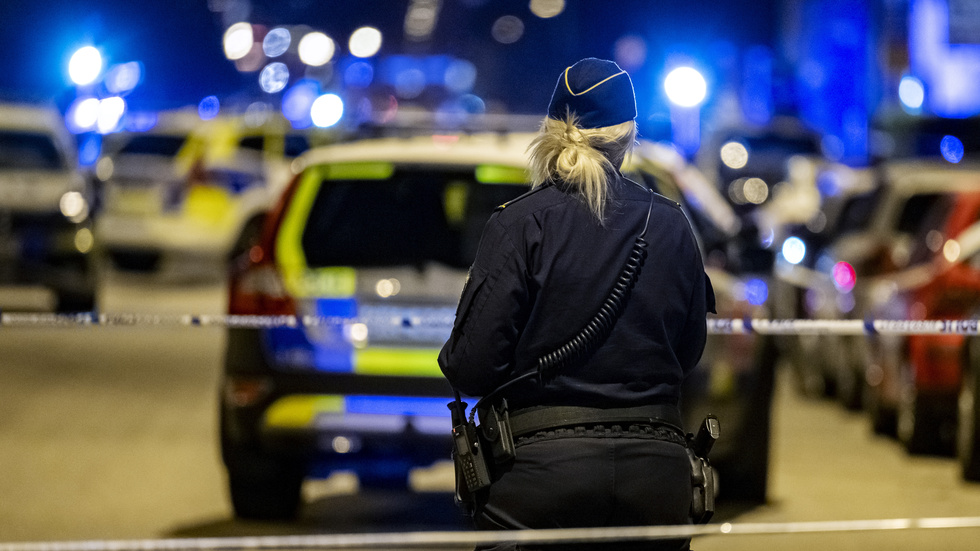 Polis på plats efter en skjutning i Malmö i slutet av augusti.