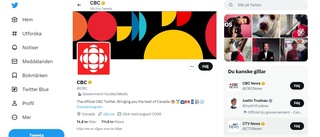 Kanadas CBC pausar Twitternärvaro