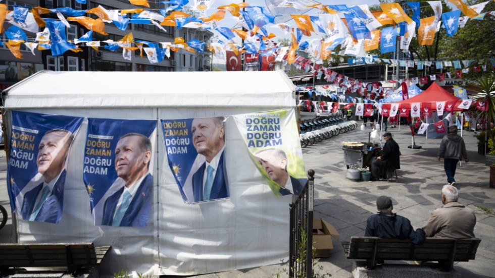 En valstuga i Istanbul för regeringspartiets AKP och president Recep Tayyip Erdogan.