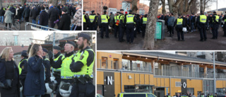 Poliser i varje gathörn när supportrarna lämnade Studan