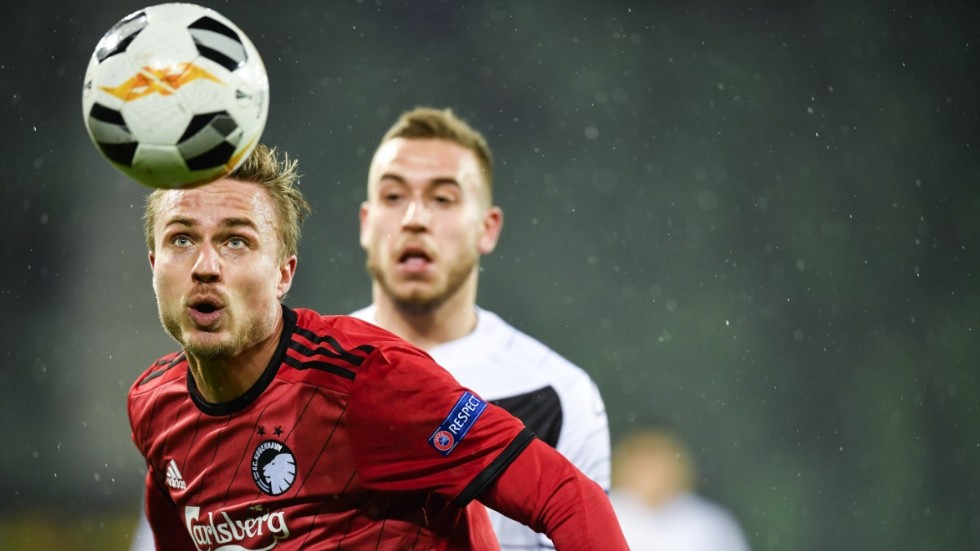 FC Köpenhamns Pierre Bengtsson hoppas säkert på Europa League-kvartsfinal mot Manchester United. Arkivbild.