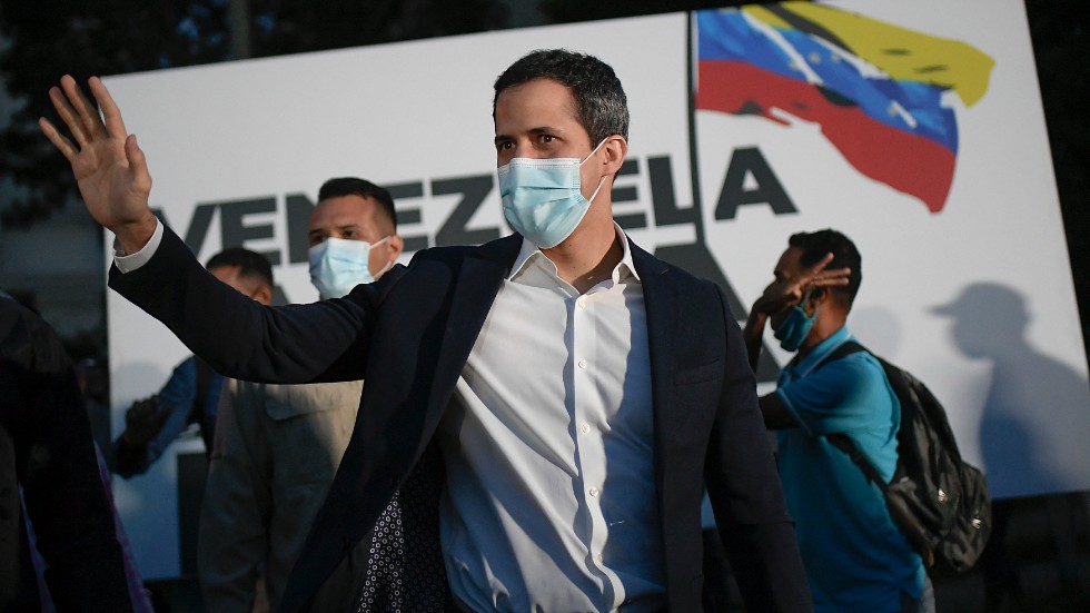 Juan Guaidó vid ett kampanjmöte i huvudstaden Caracas i november.