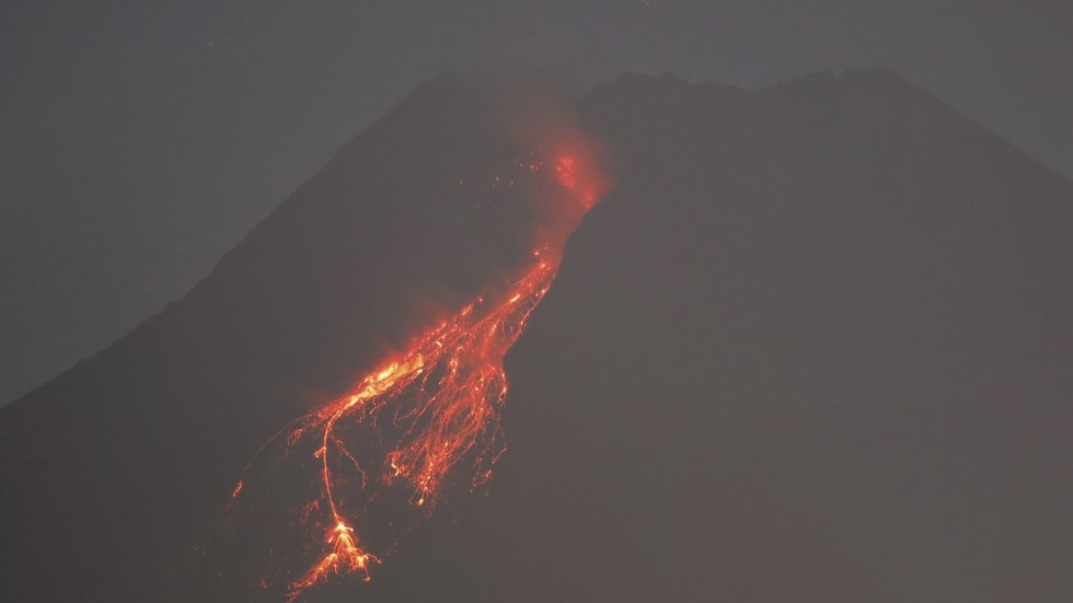 Vulkanen Mount Merapi i Indonesien, fotograferad vid ett utbrott i januari.