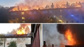 Kraftig brand i bostadshus – vinden helt borta