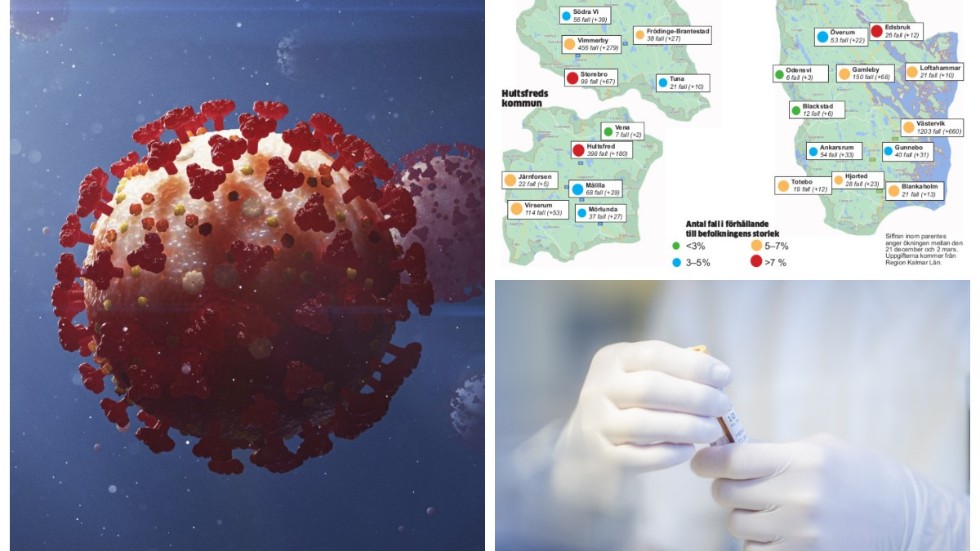 På vissa platser i Hultsfreds kommun har en tiondel av befolkningen smittats av covid-19, enligt siffror från Region Kalmar. 