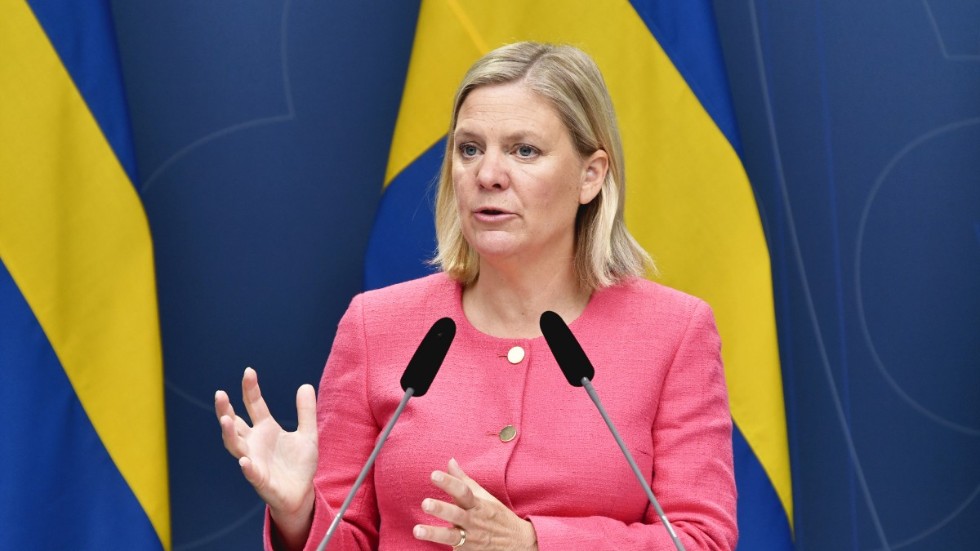 Finansminister Magdalena Andersson (S) presenterar ny ekonomisk prognos. Arkivbild.