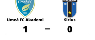 Förlust för Sirius borta mot Umeå FC Akademi