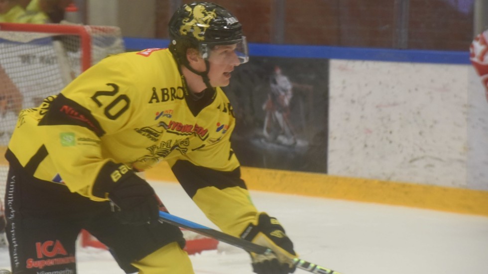 Adam Bäckstrand gjorde en bra match för Vimmerby Hockey.