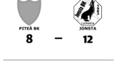 Piteå BK föll med 8-12 mot Jonsta